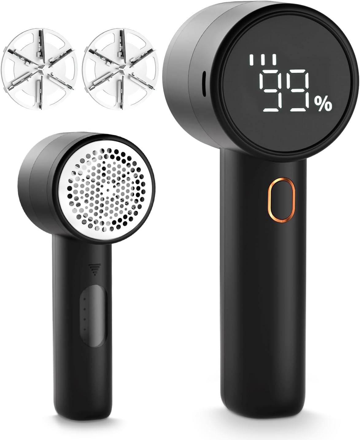 Fabric Shaver, Lint Remover Rechargeable, Electric Portable Sweater Defuzzer with 3 Speeds, 6 Leaf Blades, Digital LED Display to Remove Pilling for Clothes, Furniture, Sweater, Couch, Blanket