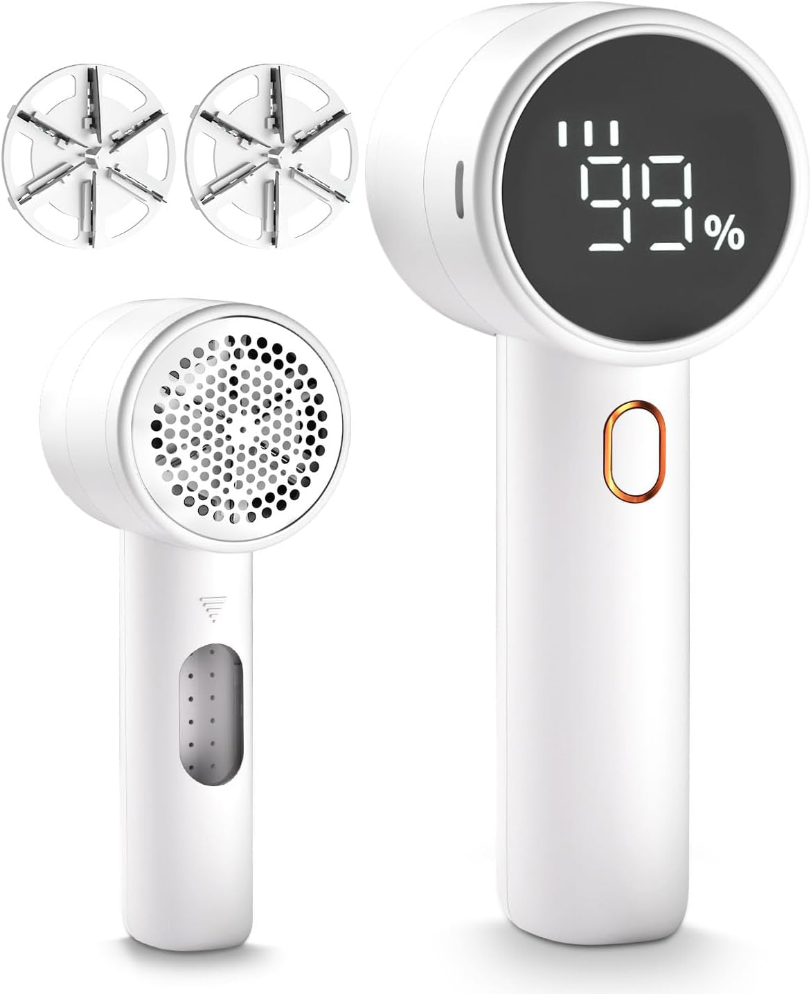 Fabric Shaver, Lint Remover Rechargeable, Electric Portable Sweater Defuzzer with 3 Speeds, 6 Leaf Blades, Digital LED Display to Remove Pilling for Clothes, Furniture, Sweater, Couch, Blanket